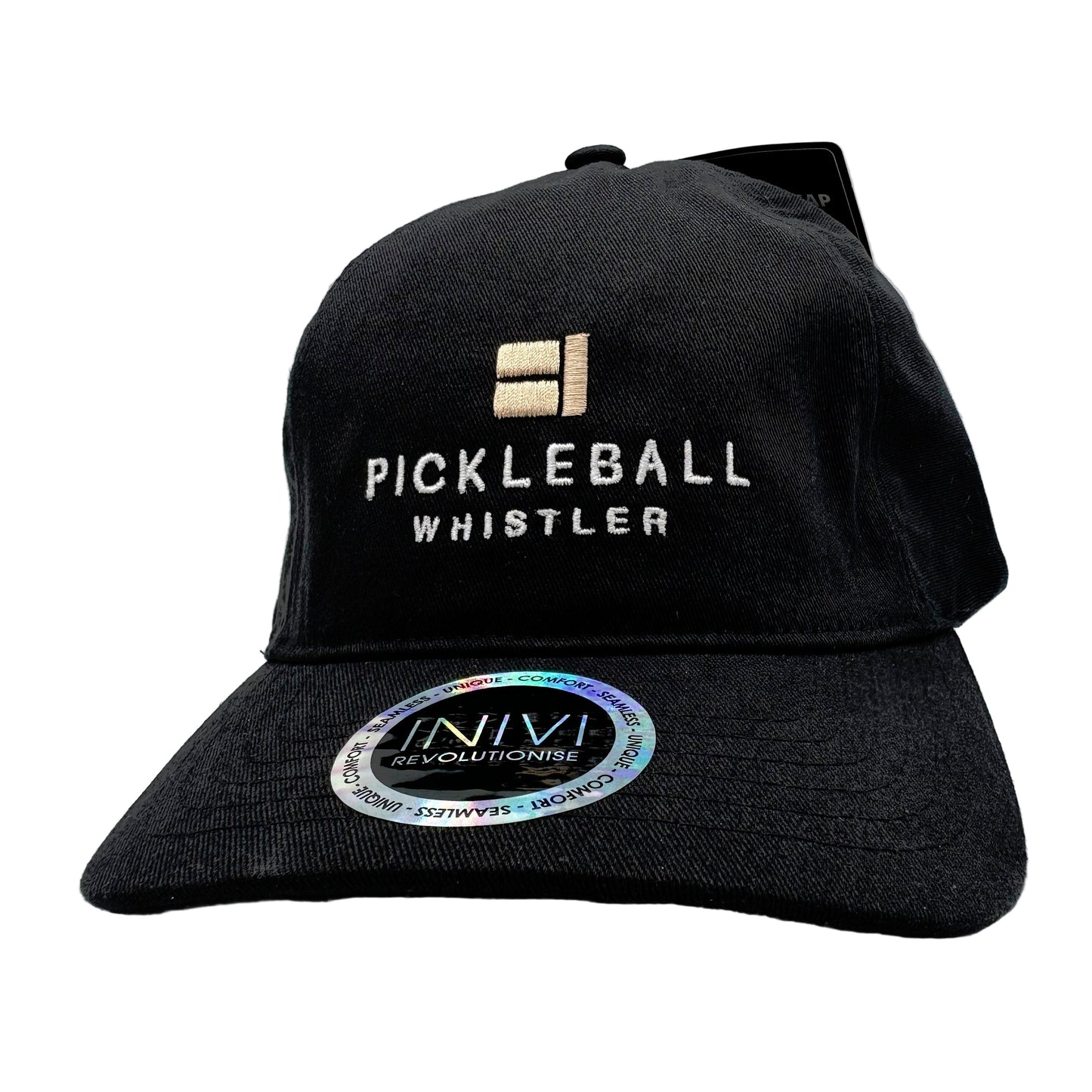 Pickleball Whistler Ball Cap - Black - Gold Logo