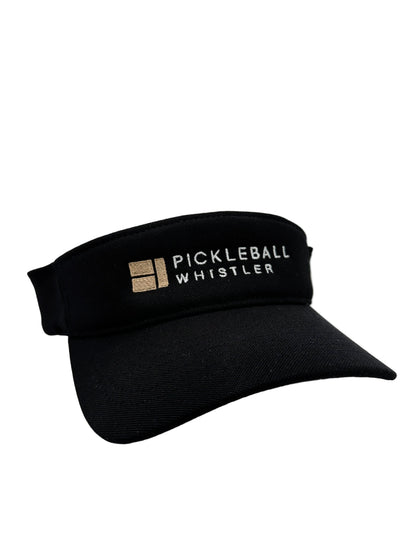 Pickleball Whistler Visors - Black - Gold Logo