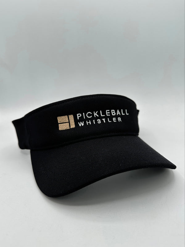 Pickleball Whistler Visors - Black - Brown Logo