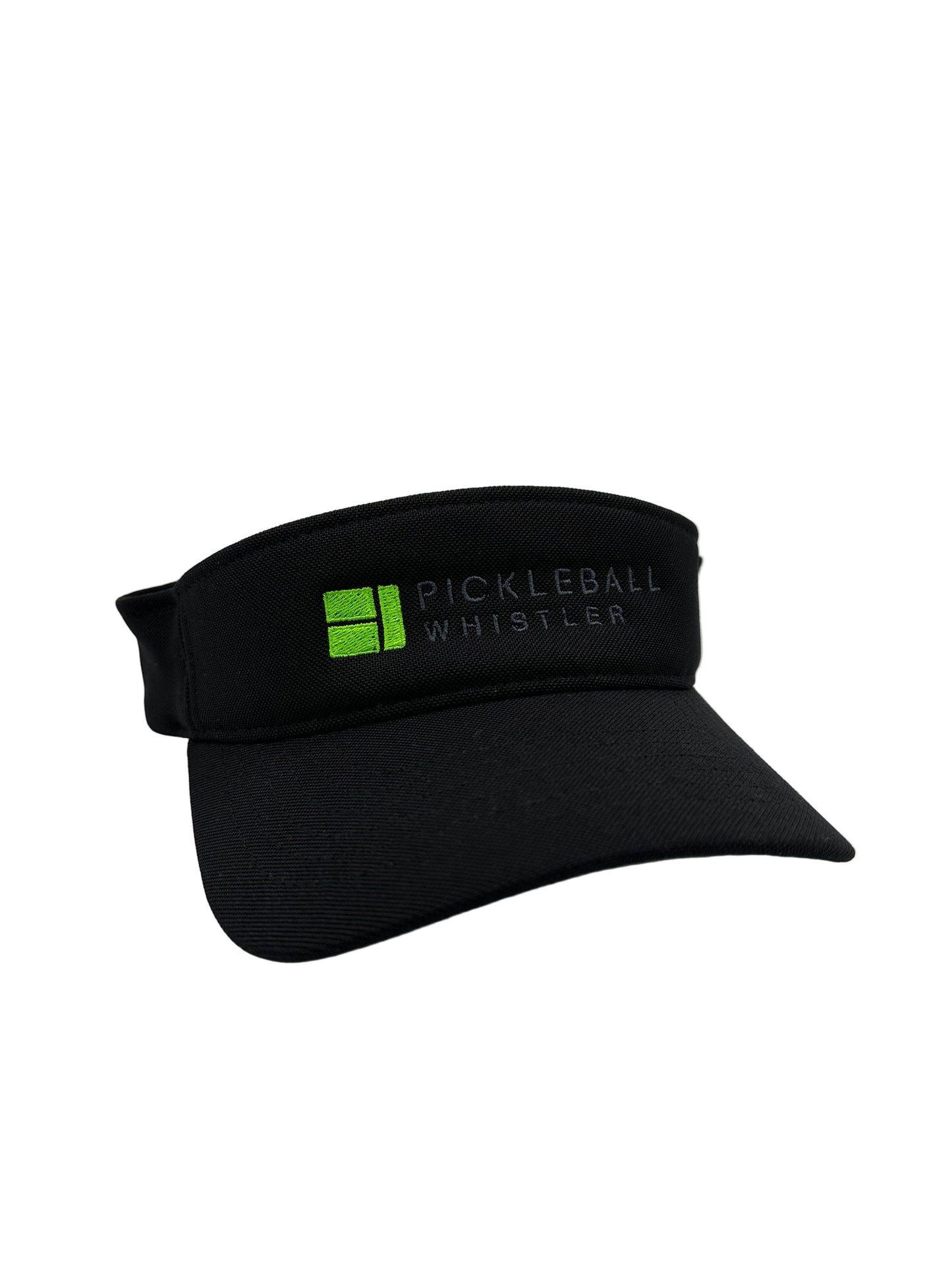 Pickleball Whistler Visors - Black - Green Logo