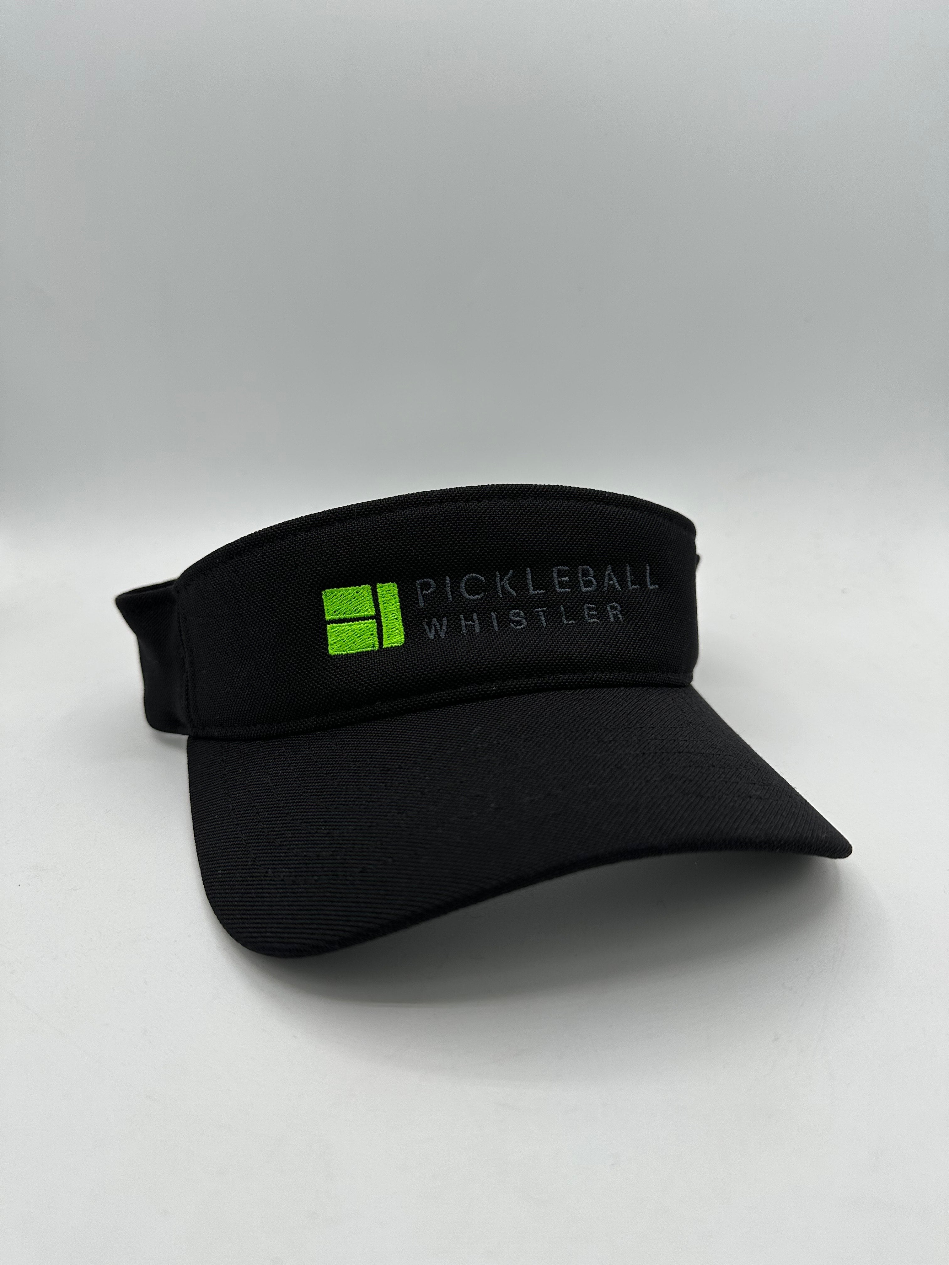 Pickleball Whistler Visors - Black - Green Logo