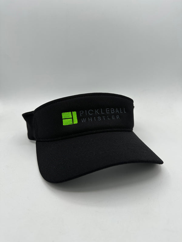 Pickleball Whistler Visors - Black - Green Logo