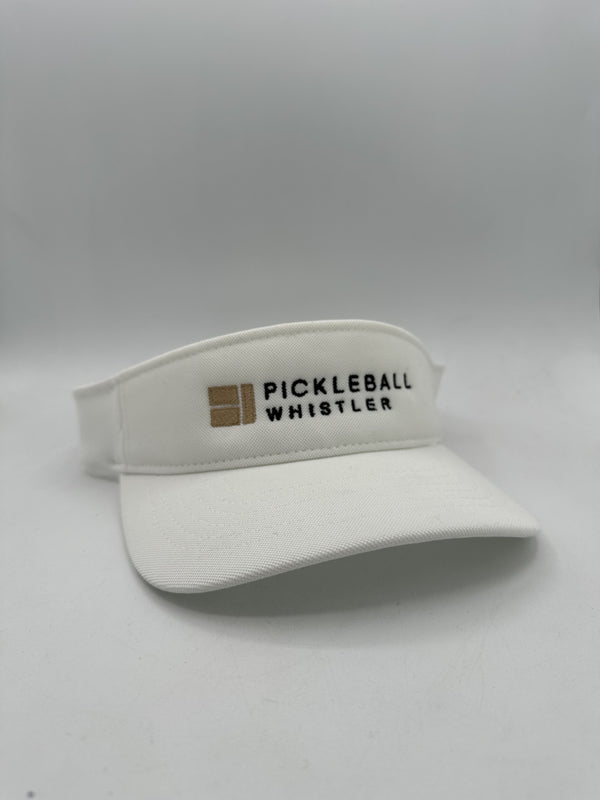 Pickleball Whistler Visors - White - Brown Logo
