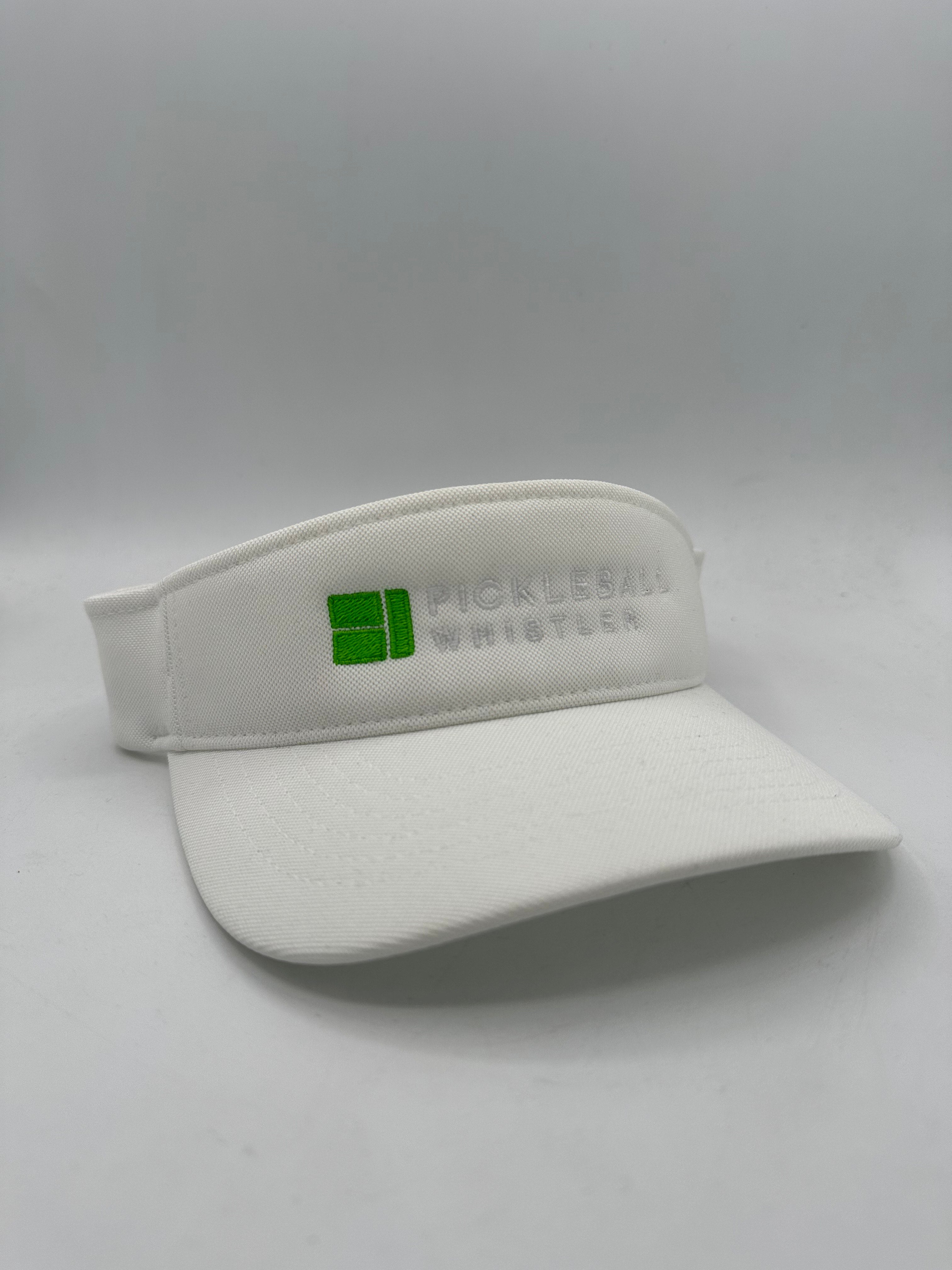 Pickleball Whistler Visors - White - Green Logo